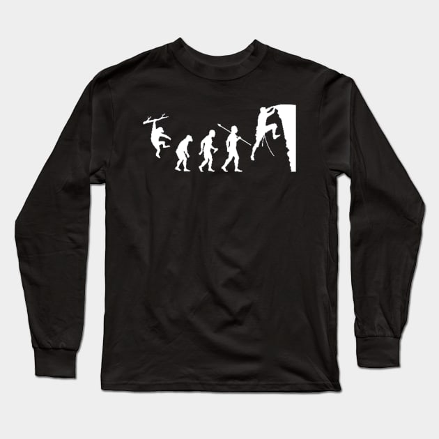 evolution of rock climbing Long Sleeve T-Shirt by VectorDiariesart